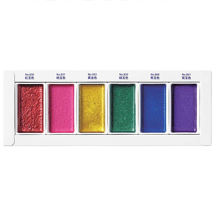 Gansai Tambi aquarelle lot de 6 Gem Colors dans le groupe Matériels d'artistes / Couleurs de l'artiste / Peinture aquarelle chez Pen Store (101102)