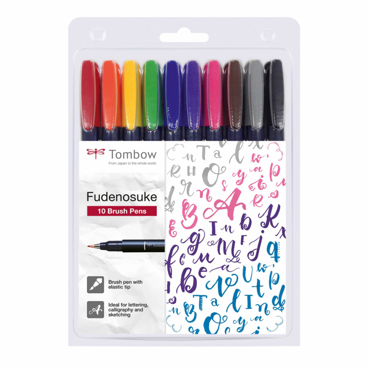 Feutre de calligraphie Fudenosuke Pointe pinceau dure lot de 10 dans le groupe Stylos / Crayons d'artistes / Feutres pinceaux chez Pen Store (101105)