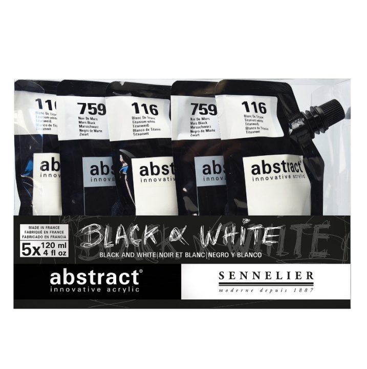 Abstract Peinture acrylique Black & White dans le groupe Matériels d'artistes / Couleurs de l'artiste / Peinture acrylique chez Pen Store (106258)