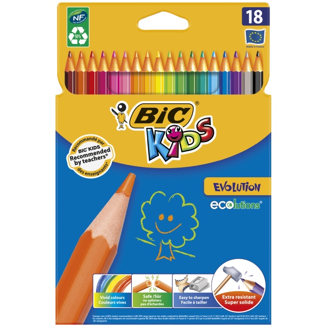 Crayons de couleur Kids Evolution (+5 ans) Lot de 18
