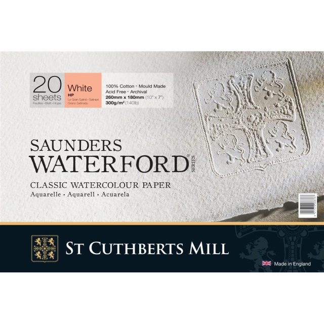 Saunders Waterford Bloc aquarelle White HP 26x18 cm 300g