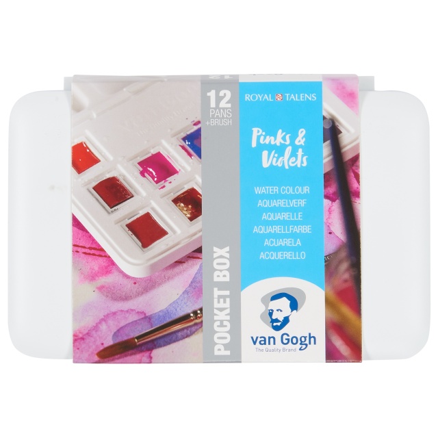 Pocket Box Peinture aquarelle ensemble de 12 Pinks & Violets