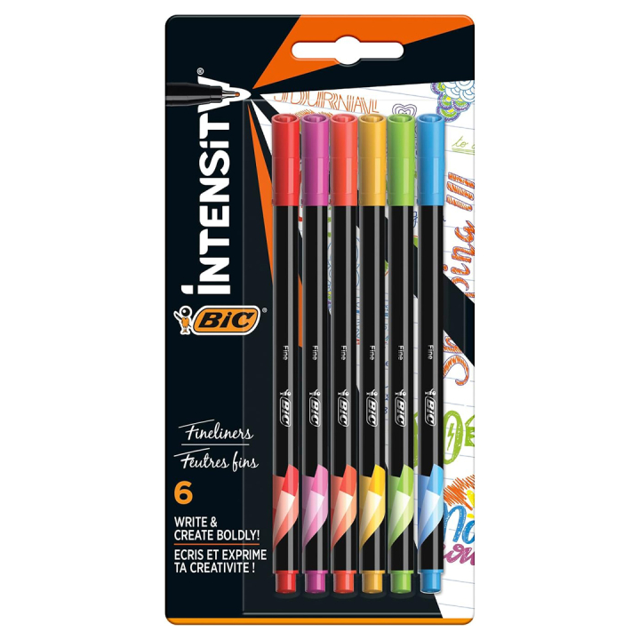 Intensity Fineliner Rainbow Colors Lot de 6 dans le groupe Stylos / Écrire / Feutres Fineliners chez Pen Store (100237)