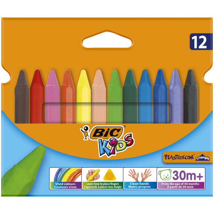 Craies triangulaires Kids Plastidecor (+3 ans) Lot de 12 dans le groupe Kids / Crayons pours les enfants / 3 ans + chez Pen Store (100257)