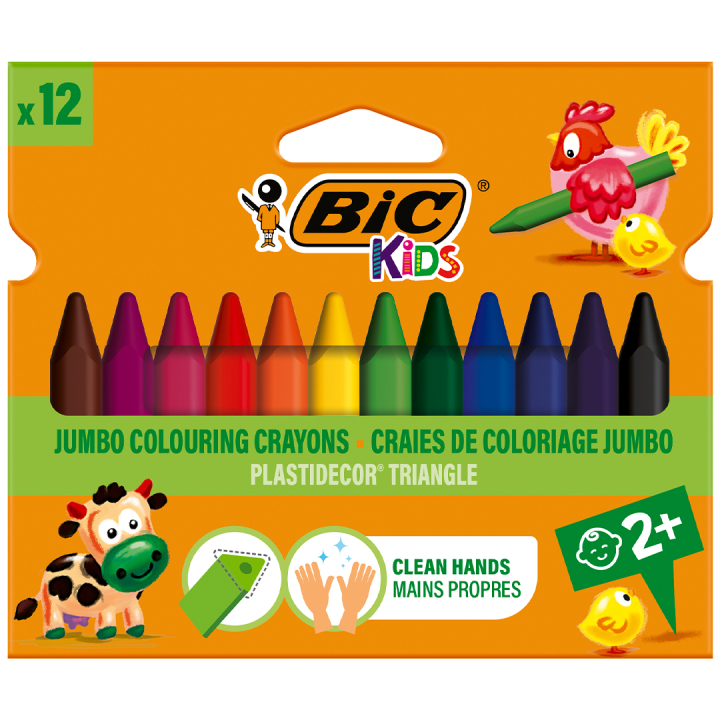 Craies triangulaires Kids Plastidecor (+3 ans) Lot de 12 dans le groupe Kids / Crayons pours les enfants / Craies pour les enfants chez Pen Store (100257)