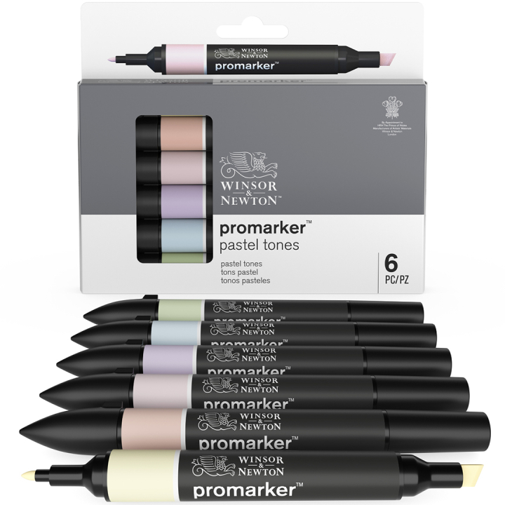 ProMarker ensemble de 6 Pastel tones dans le groupe Stylos / Crayons d'artistes / Feutres chez Pen Store (100539)