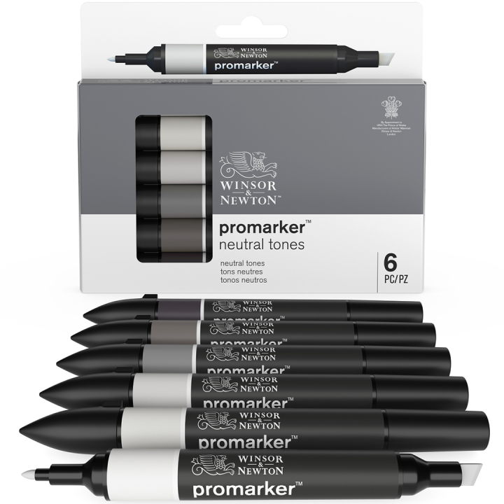 ProMarker ensemble de 6 Neutral Grey tones dans le groupe Stylos / Crayons d'artistes / Feutres chez Pen Store (100541)