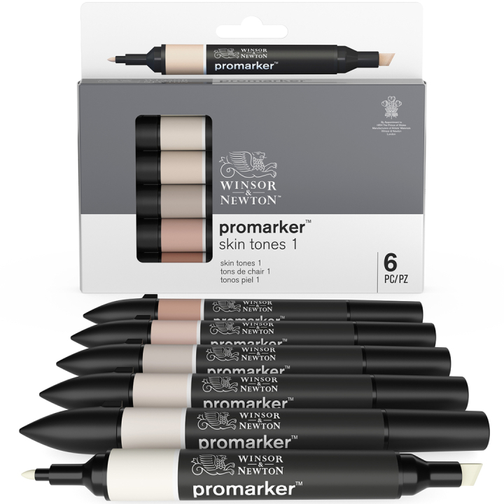 ProMarker ensemble de 6 Skin Tones 1 dans le groupe Stylos / Crayons d'artistes / Feutres d'illustrations chez Pen Store (100549)