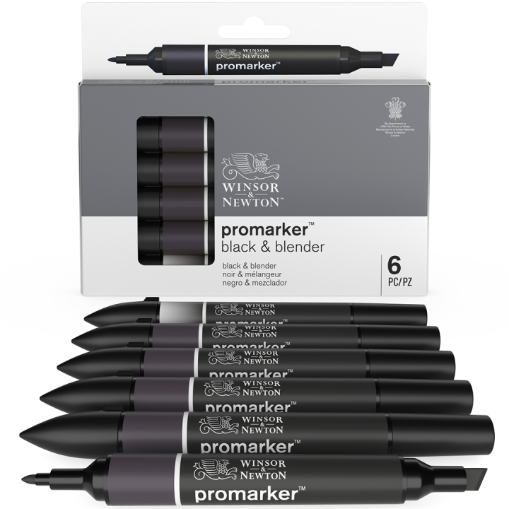 ProMarker ensemble de 6 Black & Blender dans le groupe Stylos / Crayons d'artistes / Feutres chez Pen Store (100567)