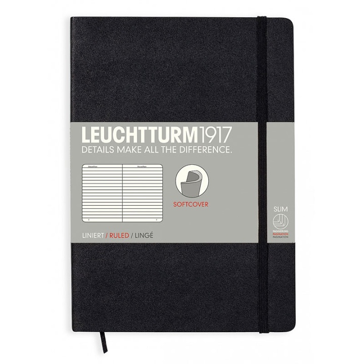 Notebook A5 Softcover Black dans le groupe Papiers & Blocs / Écrire et consigner / Carnets chez Pen Store (100701_r)