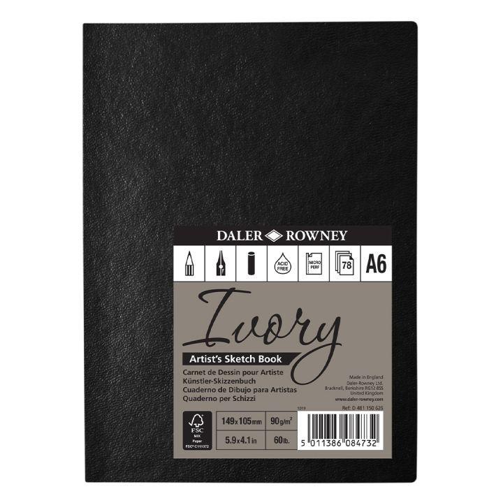 Ivory Sketchbook Softcover A6 dans le groupe Papiers & Blocs / Bloc Artiste / Cahiers d'esquisses chez Pen Store (101453)