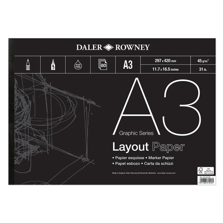 Layout Paper A3 dans le groupe Papiers & Blocs / Bloc Artiste / Bloc dessin chez Pen Store (101459)