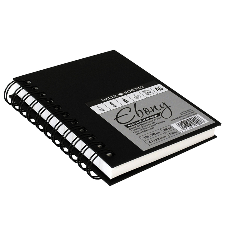Ebony Artist's Sketch Book Spirale A6 dans le groupe Papiers & Blocs / Bloc Artiste / Cahiers d'esquisses chez Pen Store (101472)