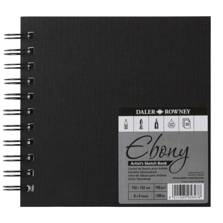 Ebony Artist's Sketch Book Spirales dans le groupe Papiers & Blocs / Bloc Artiste / Cahiers d'esquisses chez Pen Store (101475)