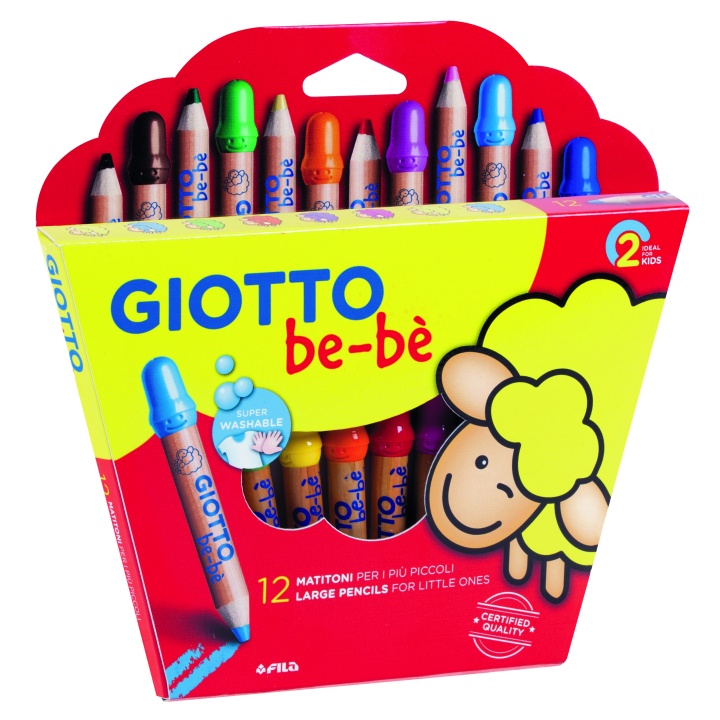 Crayons de couleurs Be-bè (+2 ans) Lot de 12 dans le groupe Kids / Crayons pours les enfants / 0-2 ans + chez Pen Store (101597)