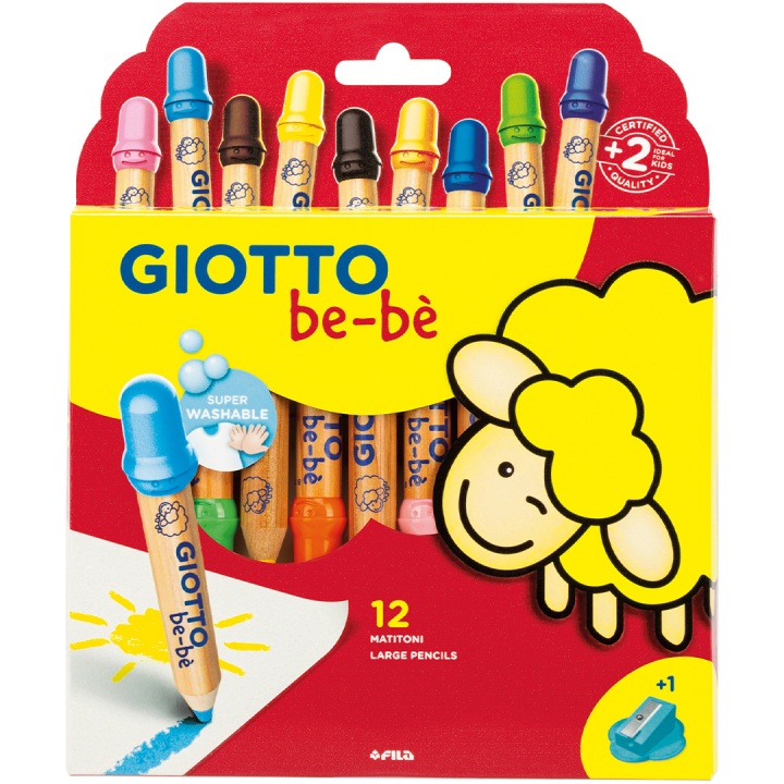 Crayons de couleurs Be-bè (+2 ans) Lot de 12 dans le groupe Kids / Crayons pours les enfants / Crayons de couleurs pour les enfants chez Pen Store (101597)