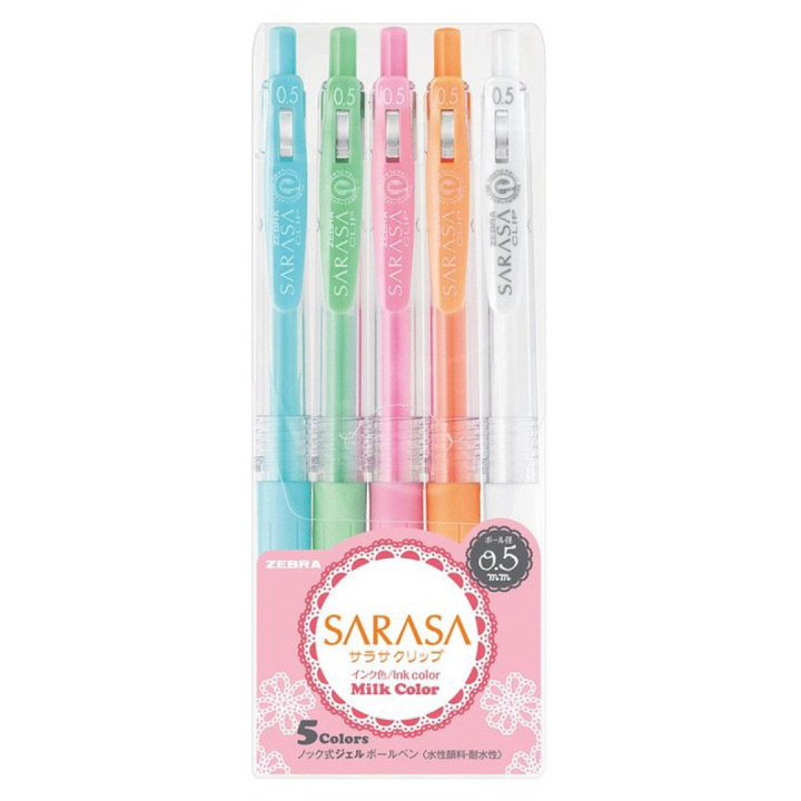 Sarasa Clip Milky lot de 5 dans le groupe Loisirs créatifs / Techniques / Bullet Journal chez Pen Store (102199)