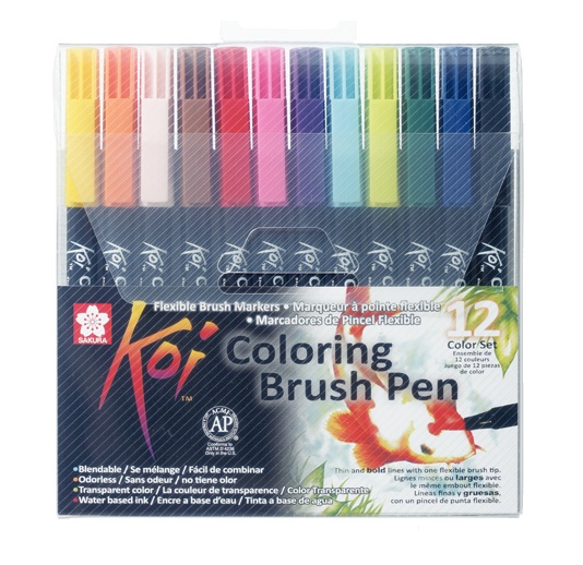 Koi Colouring Brush Pen ensemble de 12 dans le groupe Stylos / Crayons d'artistes / Feutres pinceaux chez Pen Store (102306)