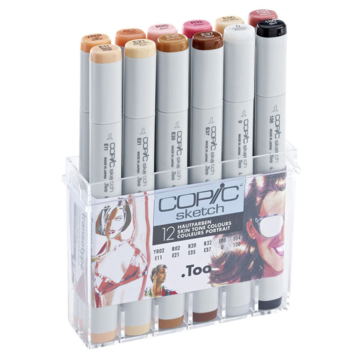Sketch Lot de 12 Skin tones dans le groupe Stylos / Crayons d'artistes / Feutres d'illustrations chez Pen Store (103313)
