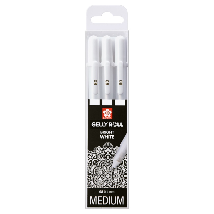 Gelly Roll Basic White lot de 3 Medium dans le groupe Stylos / Écrire / Stylos encre gel chez Pen Store (103536)