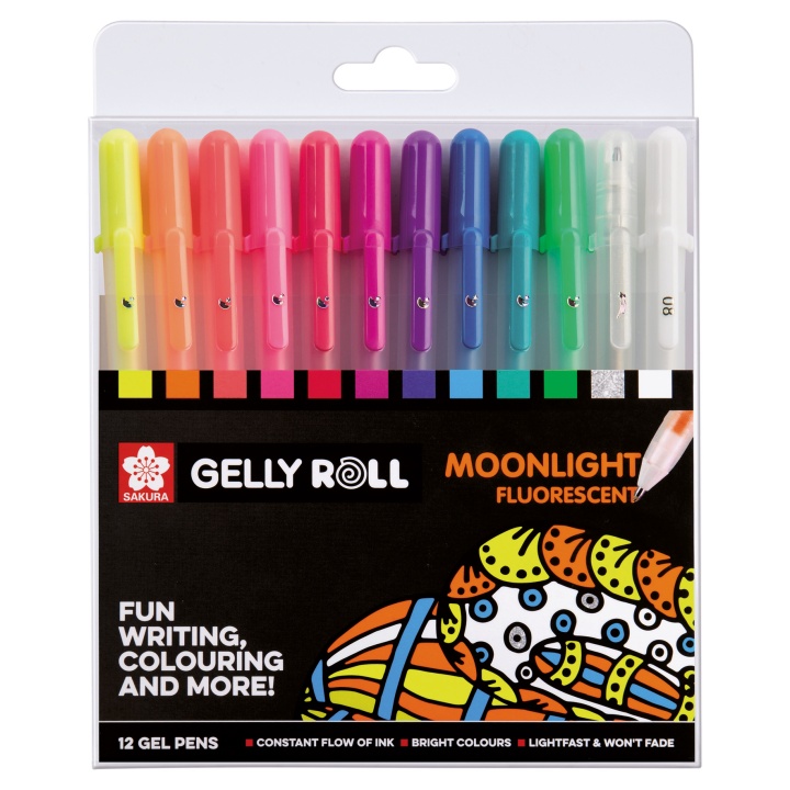Gelly Roll Moonlight lot de 12 dans le groupe Stylos / Écrire / Stylos encre gel chez Pen Store (103555)