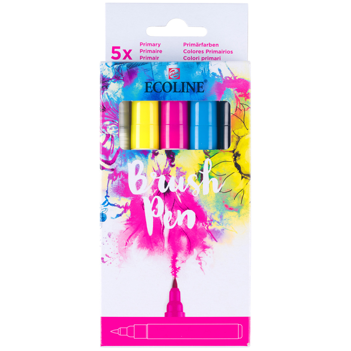 Brush Pen Primary ensemble de 5 dans le groupe Stylos / Crayons d'artistes / Feutres pinceaux chez Pen Store (103708)