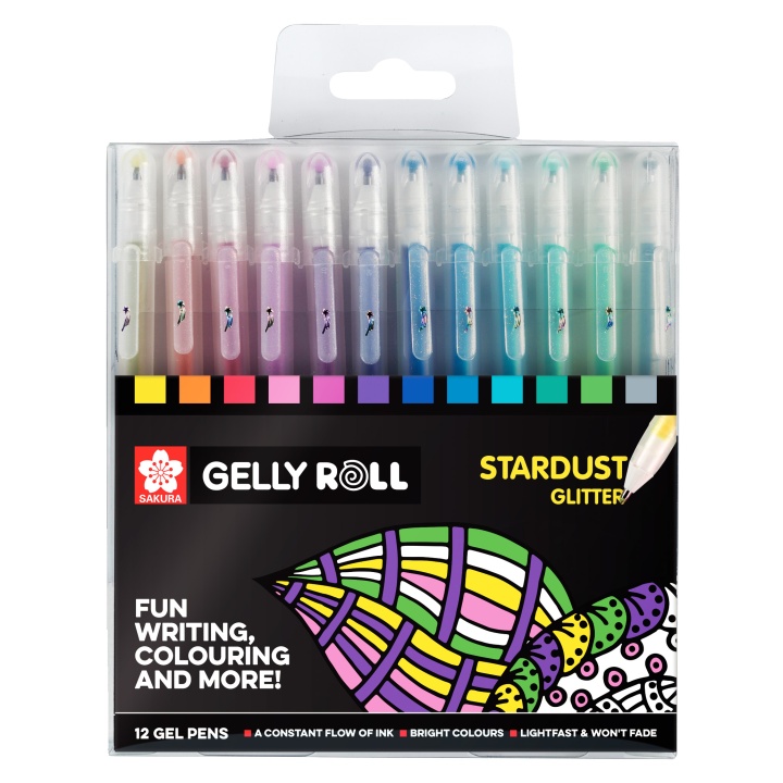 Gelly Roll Stardust lot de 12 dans le groupe Stylos / Écrire / Stylos encre gel chez Pen Store (103856)