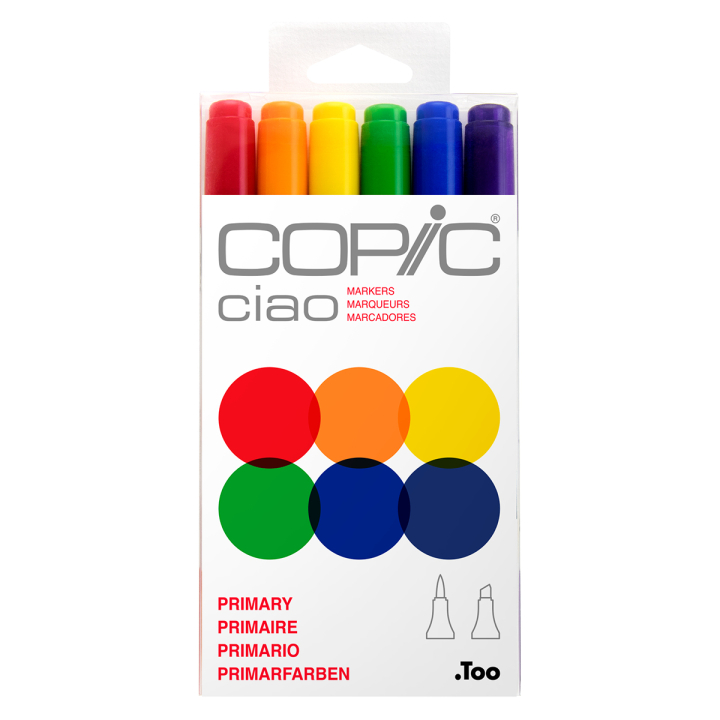 Ciao Lot de 6 Primary dans le groupe Stylos / Crayons d'artistes / Feutres d'illustrations chez Pen Store (103865)