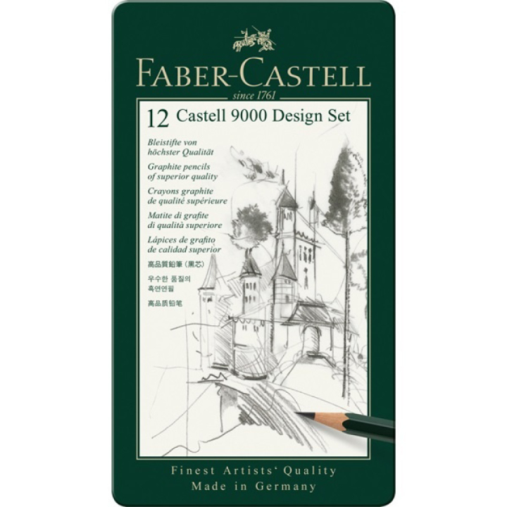 Crayons graphite Castell 9000 Design Set dans le groupe Stylos / Écrire / Crayons à papier chez Pen Store (105056)