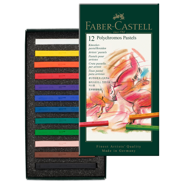 Craies pastel Polychromos Lot de 12 dans le groupe Matériels d'artistes / Craie et Graphite / Pastels secs chez Pen Store (105088)