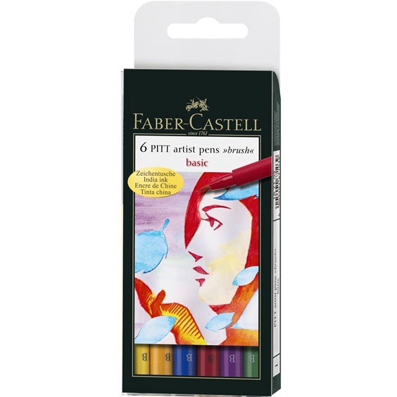 PITT Artist Brush Lot de 6 Basic dans le groupe Stylos / Crayons d'artistes / Feutres chez Pen Store (105145)