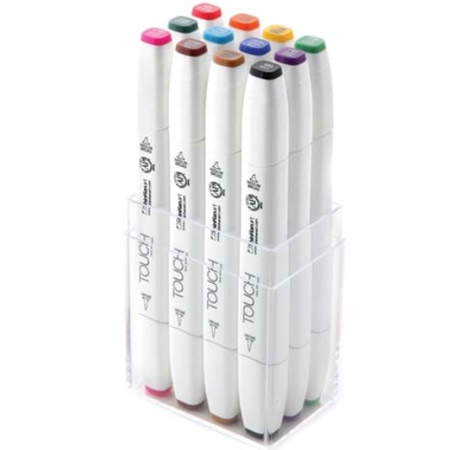 Twin Brush Marker ensemble de 12 Main dans le groupe Stylos / Crayons d'artistes / Feutres d'illustrations chez Pen Store (105313)
