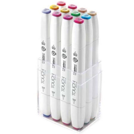 Twin Brush Marker ensemble de 12 Pastel dans le groupe Stylos / Crayons d'artistes / Feutres pinceaux chez Pen Store (105314)