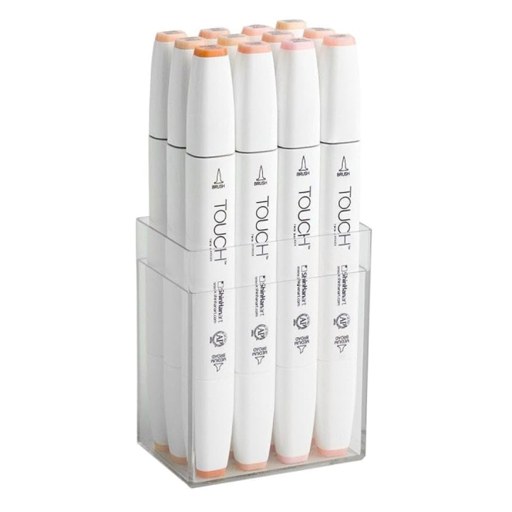 Twin Brush Marker ensemble de 12 Skin dans le groupe Stylos / Crayons d'artistes / Feutres d'illustrations chez Pen Store (105315)
