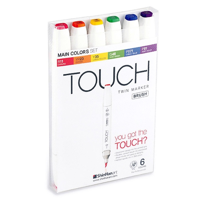 Twin Brush Marker ensemble de 6 Main dans le groupe Stylos / Crayons d'artistes / Feutres pinceaux chez Pen Store (105321)