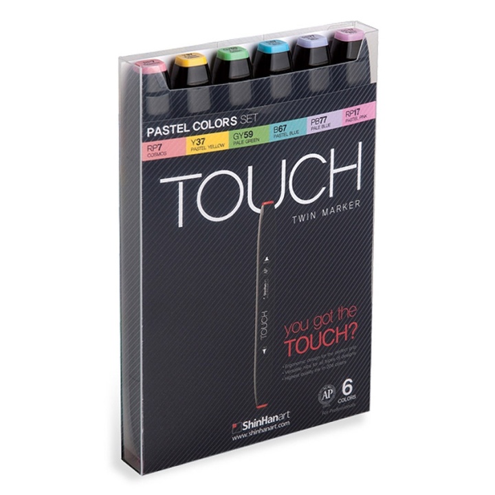 Twin Marker ensemble de 6 Pastel dans le groupe Stylos / Crayons d'artistes / Feutres d'illustrations chez Pen Store (105853)