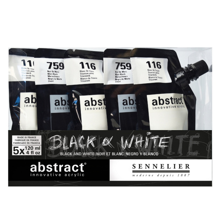 Abstract Peinture acrylique Black & White dans le groupe Matériels d'artistes / Couleurs de l'artiste / Peinture acrylique chez Pen Store (106258)
