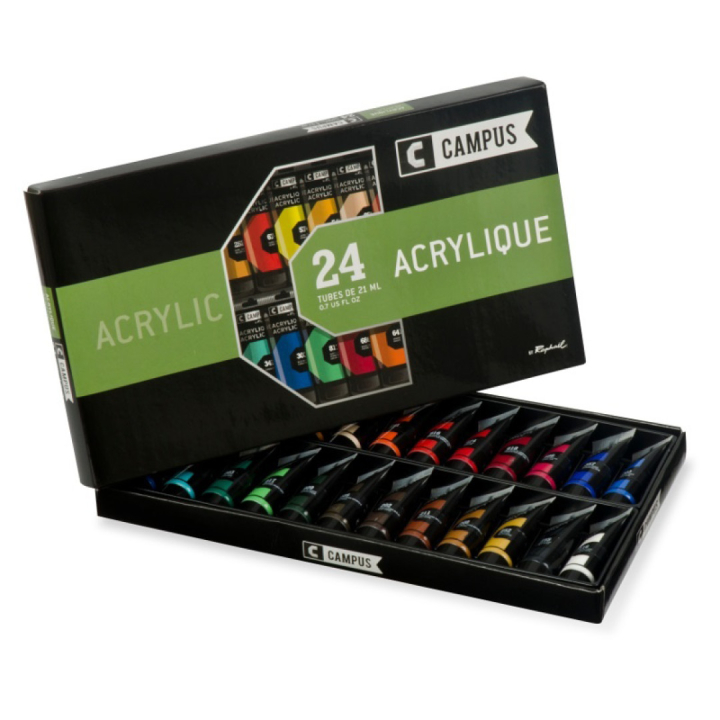 Ensemble de peinture acrylique Campus 24x21ml tubes dans le groupe Matériels d'artistes / Couleurs de l'artiste / Peinture acrylique chez Pen Store (107971)