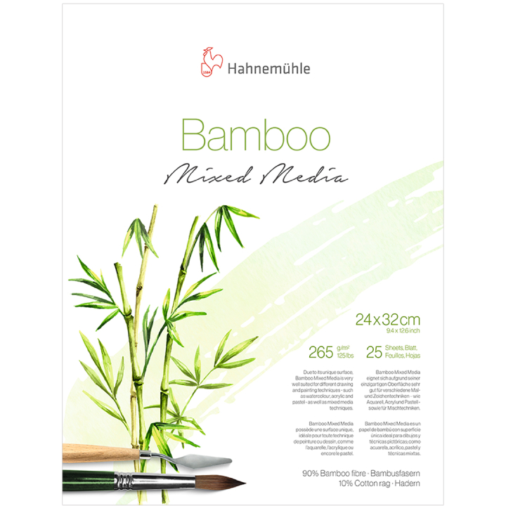 Mixed Media Bamboo 265 g 24x32 cm dans le groupe Papiers & Blocs / Bloc Artiste / Bloc Mixed Media chez Pen Store (108082)