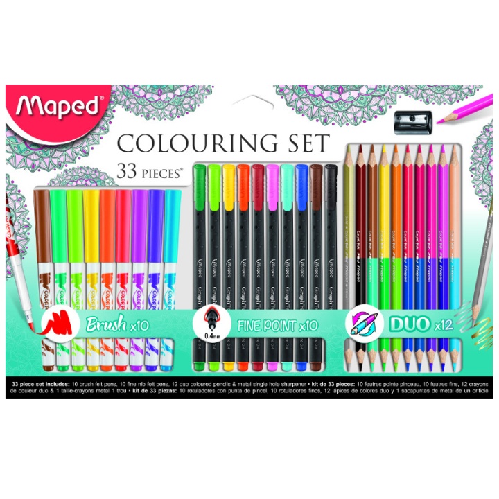 Kit de coloriage Lot de 33 + Taille-crayon dans le groupe Stylos / Crayons d'artistes / Crayons de couleurs chez Pen Store (108778)