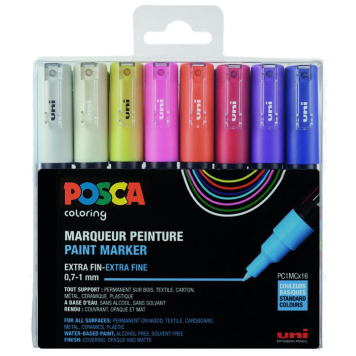 Posca PC-1MC lot de 16 dans le groupe Stylos / Crayons d'artistes / Feutres d'illustrations chez Pen Store (110423)