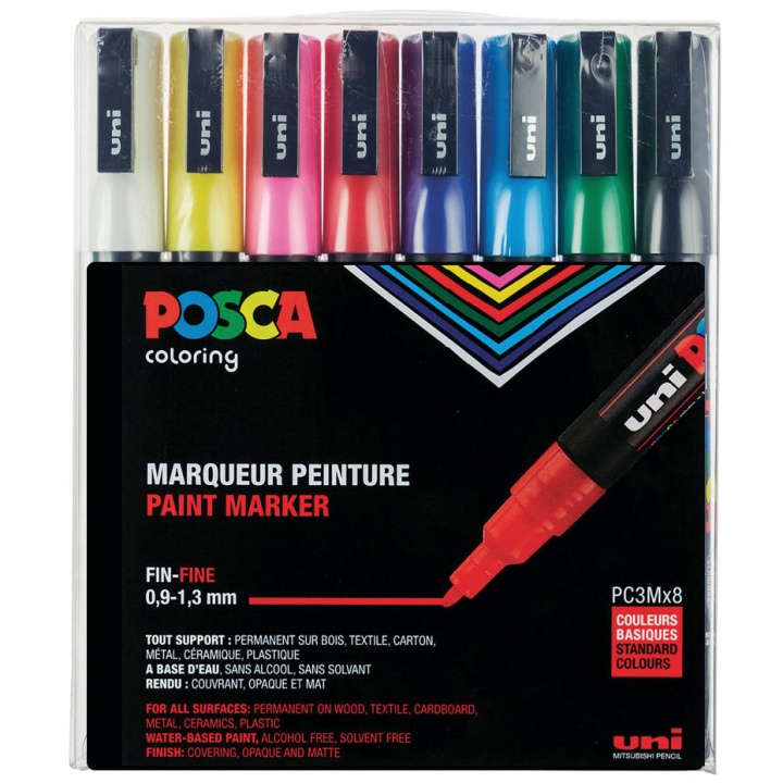 Posca PC-3M lot de 8 dans le groupe Stylos / Crayons d'artistes / Feutres d'illustrations chez Pen Store (110430)