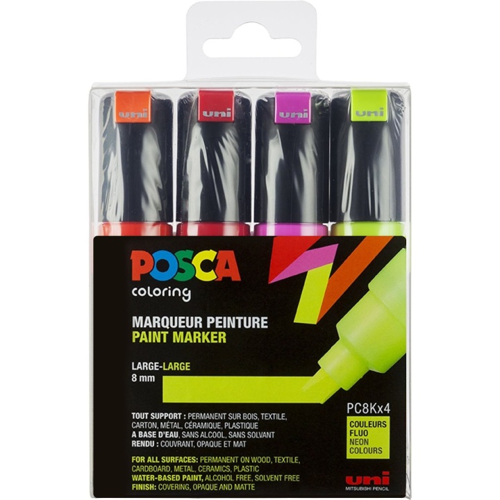Posca PC-8K Neon lot de 4 dans le groupe Stylos / Crayons d'artistes / Feutres d'illustrations chez Pen Store (110431)