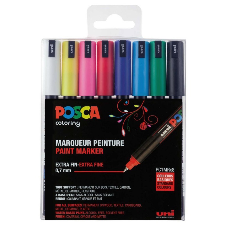 Posca PC-1MR lot de 8 dans le groupe Stylos / Crayons d'artistes / Feutres d'illustrations chez Pen Store (110433)