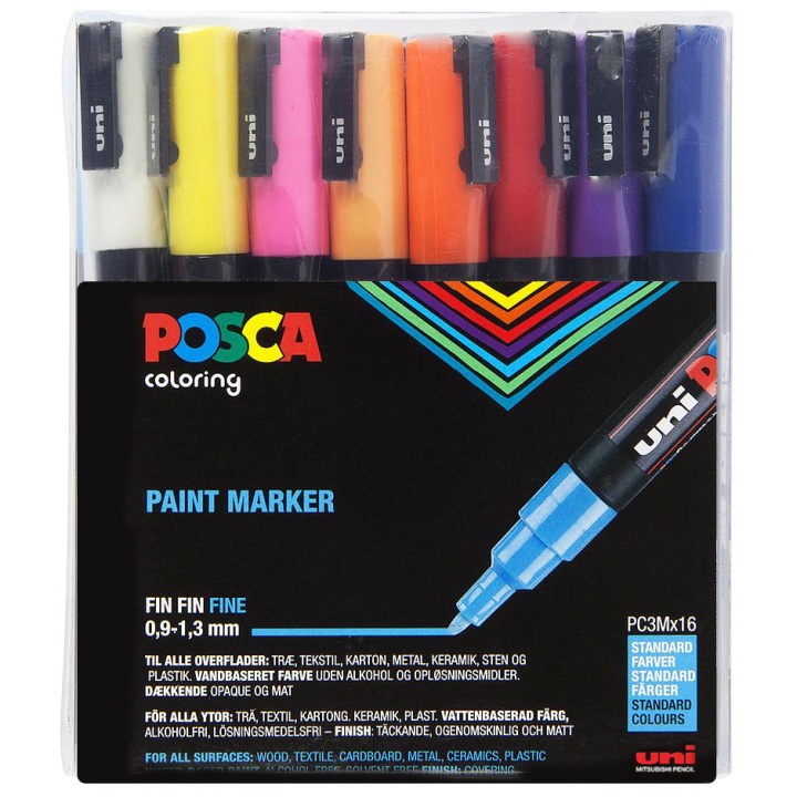 Posca PC-3M lot de 16 dans le groupe Stylos / Crayons d'artistes / Feutres d'illustrations chez Pen Store (110435)