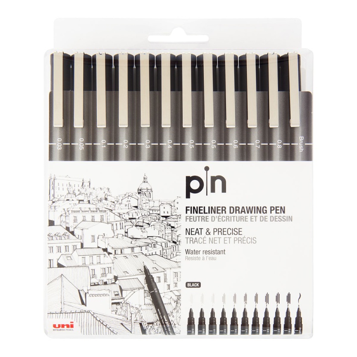 Pin Fineliner lot de 12 dans le groupe Stylos / Écrire / Feutres Fineliners chez Pen Store (110440)