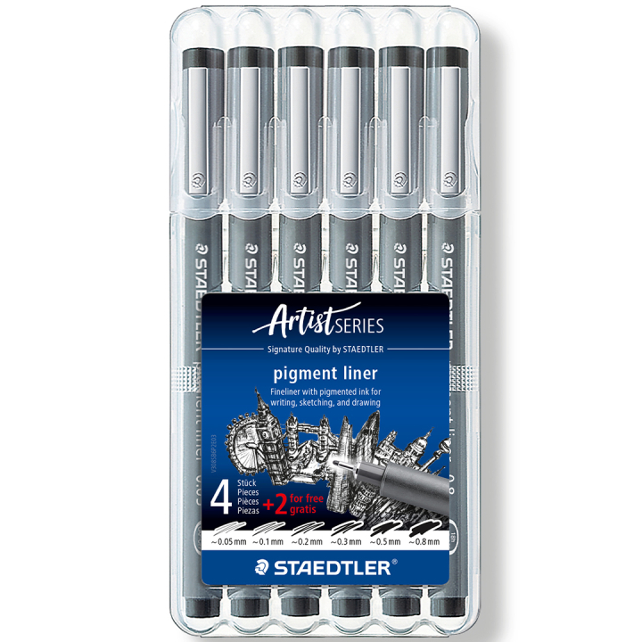 Pigment Liner lot de 6 dans le groupe Stylos / Écrire / Feutres Fineliners chez Pen Store (110850)