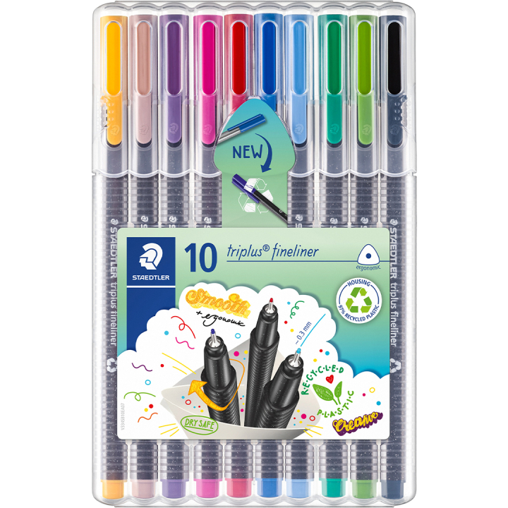 Triplus Fineliner lot de 10 dans le groupe Stylos / Crayons d'artistes / Feutres chez Pen Store (110868)