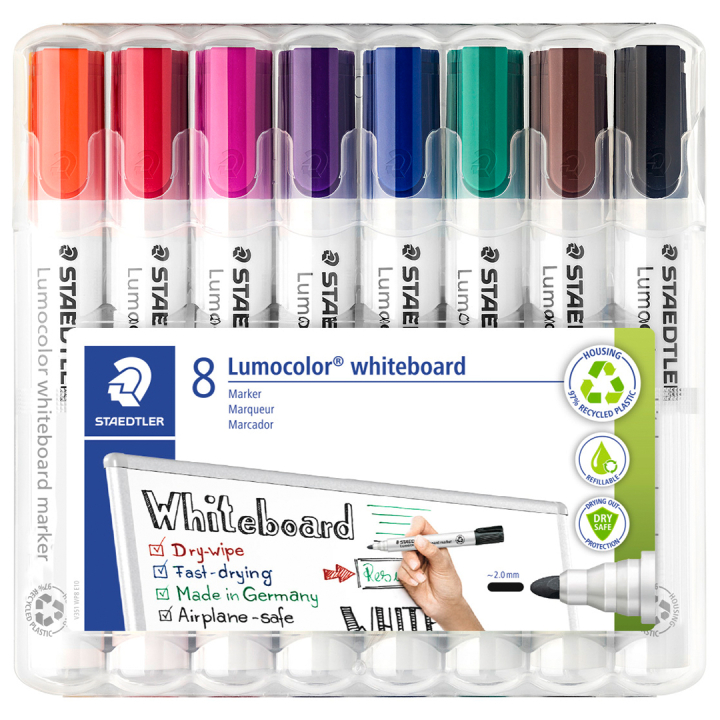 Lumocolor Whiteboard marker 8-pack 2 mm dans le groupe Stylos / Bureau / Marquers pour tableau blanc chez Pen Store (111005)