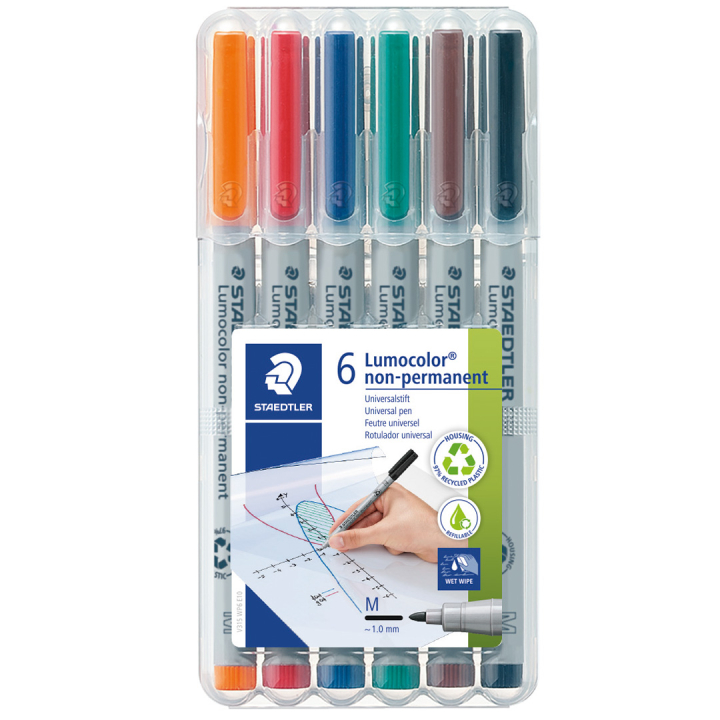 Lumocolor Non-permanent Medium lot de 6 dans le groupe Stylos / Bureau / Marquers chez Pen Store (111035)